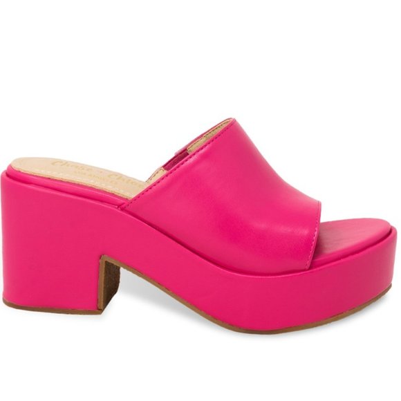 Chase + Chloe Shoes - Women’s Chunky Block Heeled Platform Mule Sandal